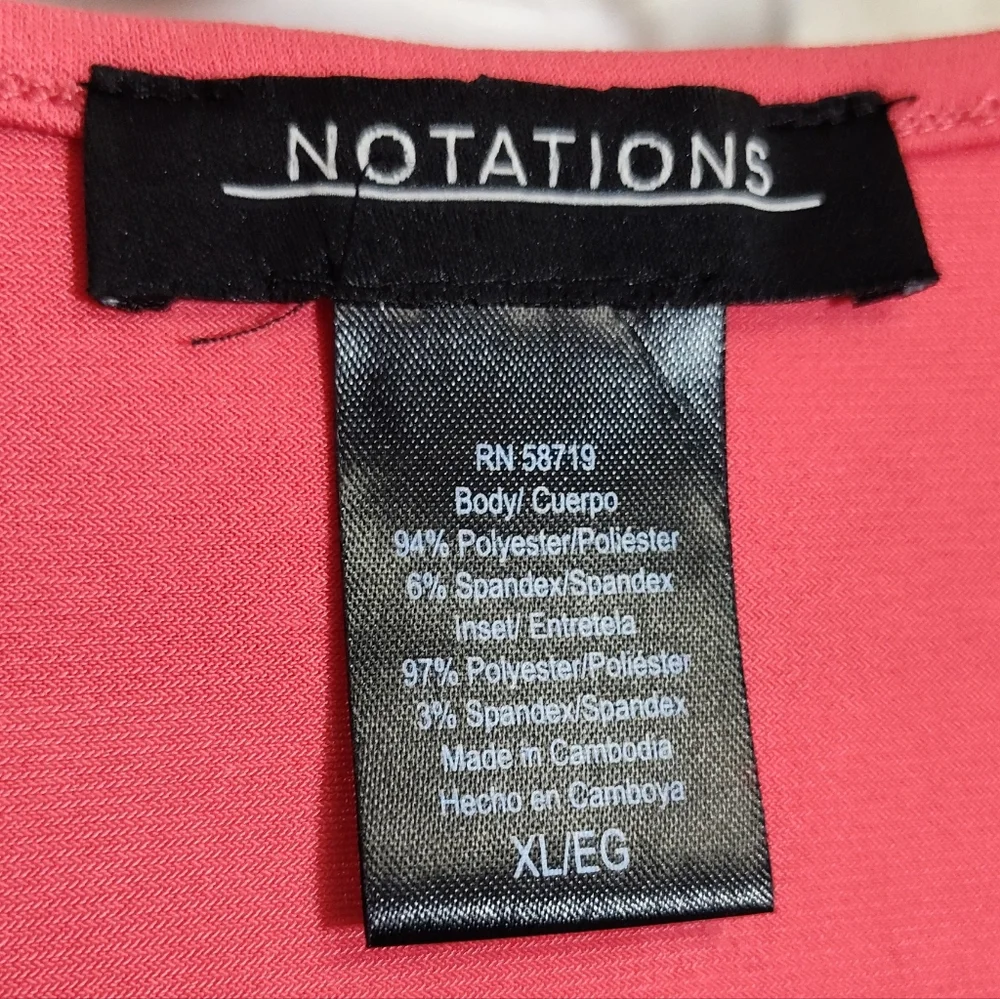 Notations 2 For 1 Coral Ruffle Cardigan Atrached Tank Top